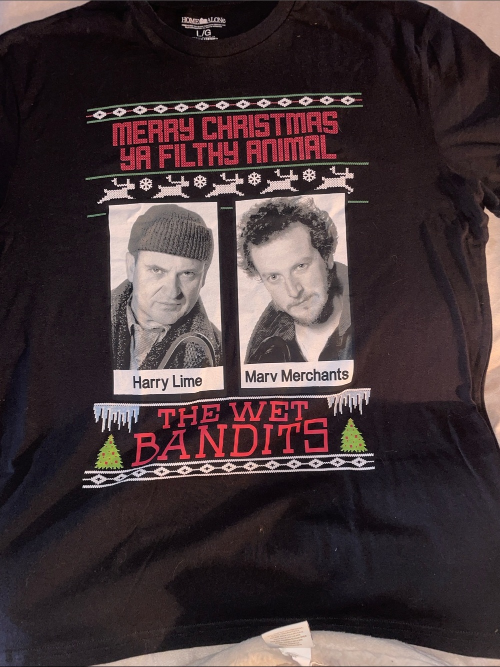Home Alone Black Short Sleeve Holiday Graphic Tee - The Wet Bandits
